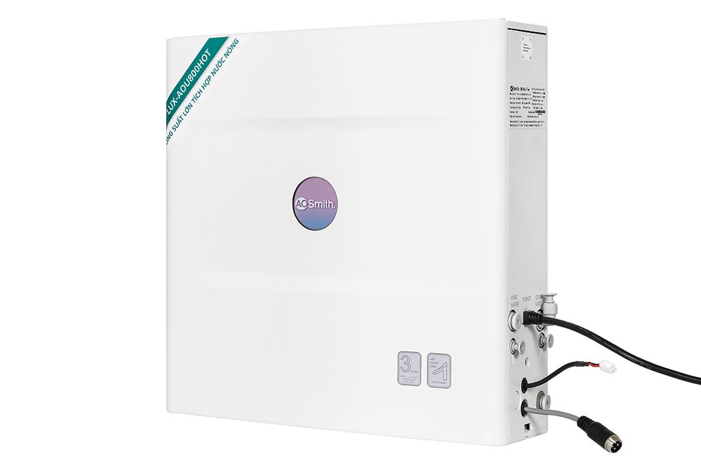 Máy lọc nước RO nóng nguội AOSmith LUX-AOU800HOT 2 lõi Màu Trắng/Đen