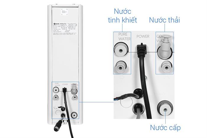 Máy lọc nước RO nóng nguội AOSmith LUX-AOU800HOT 2 lõi Màu Trắng/Đen