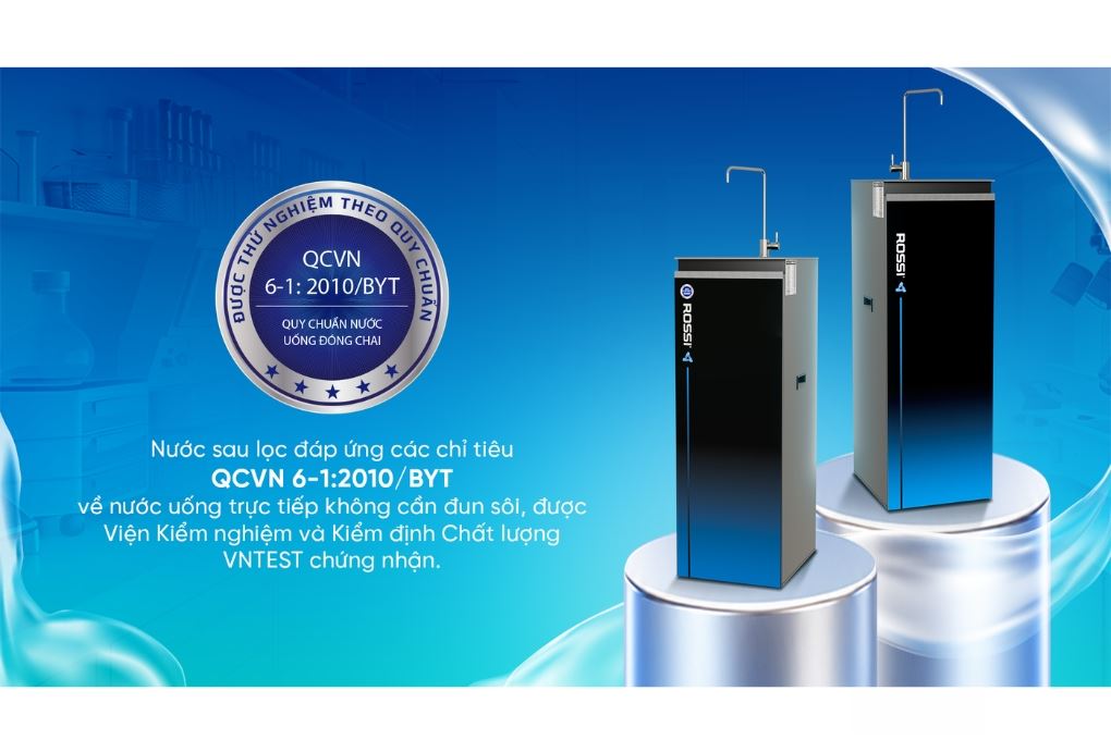 Máy lọc nước RO Hydrogen Rossi RA-75D 12 lõi Màu Trắng/Đen
