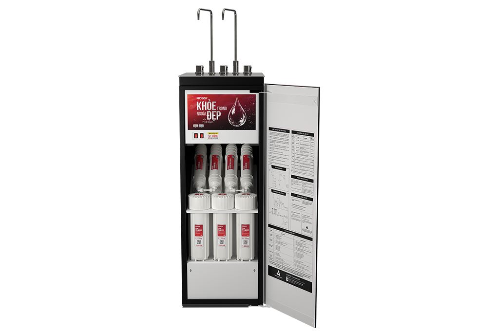 Máy lọc nước RO nóng nguội lạnh Hydrogen Rossi RA-X96D 12 lõi Màu Trắng/Đen