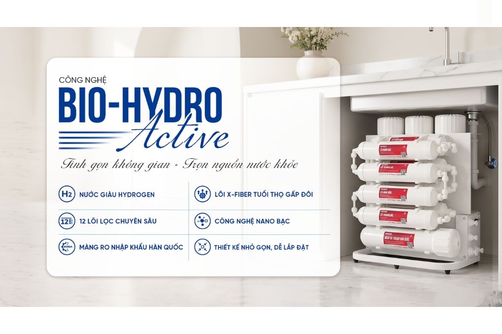 Máy lọc nước RO Hydrogen Rossi RS-25U 12 lõi Màu Trắng