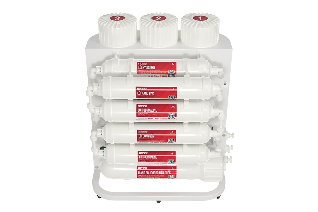 Máy lọc nước RO Hydrogen Rossi RS-25U 12 lõi Màu Trắng