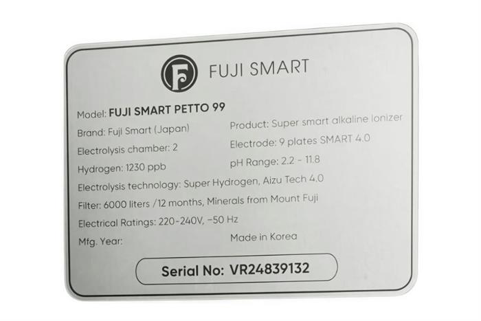 Máy lọc nước điện giải ion kiềm Fuji Smart Petto 99 9 tấm điện cực Màu Trắng - Đen