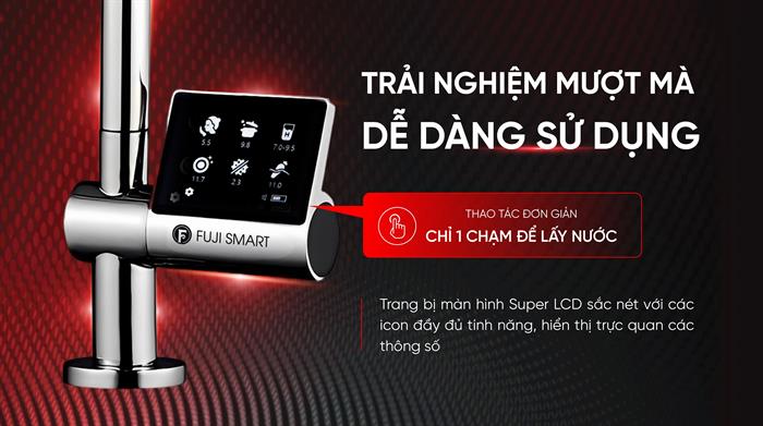 Máy lọc nước điện giải ion kiềm Fuji Smart JP900 Pro 9 tấm điện cực Màu Trắng - Đen