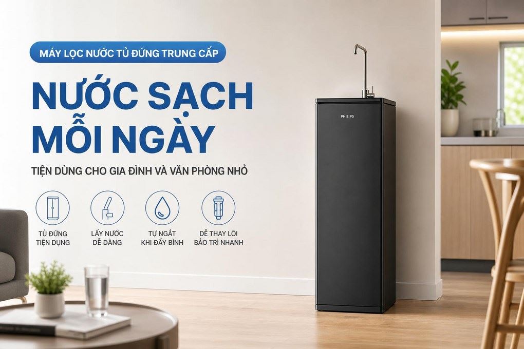 Máy lọc nước RO Philips ADD8911/74 10 lõi Màu Đen
