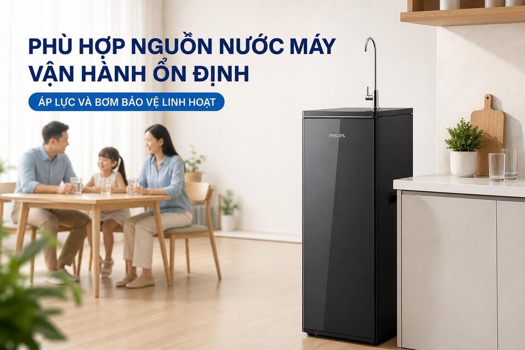 Máy lọc nước RO Philips ADD8911/74 10 lõi Màu Đen