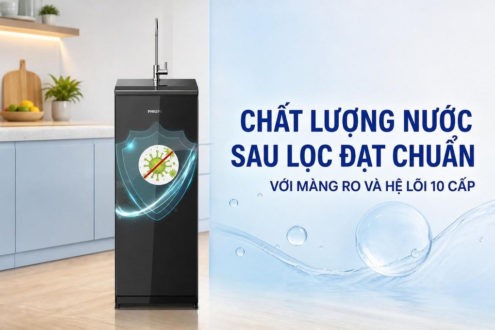 Máy lọc nước RO Philips ADD8911/74 10 lõi Màu Đen