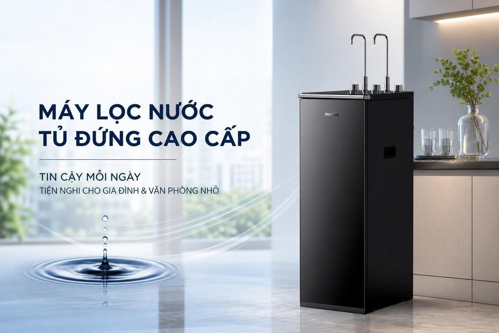 Máy lọc nước RO nóng nguội lạnh Philips ADD8922/74 10 lõi Màu Đen