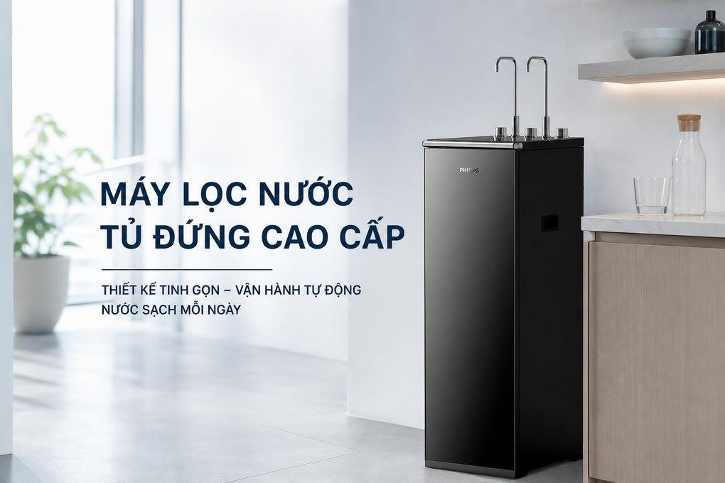 Máy lọc nước RO nóng nguội lạnh Philips ADD8922/74 10 lõi Màu Đen