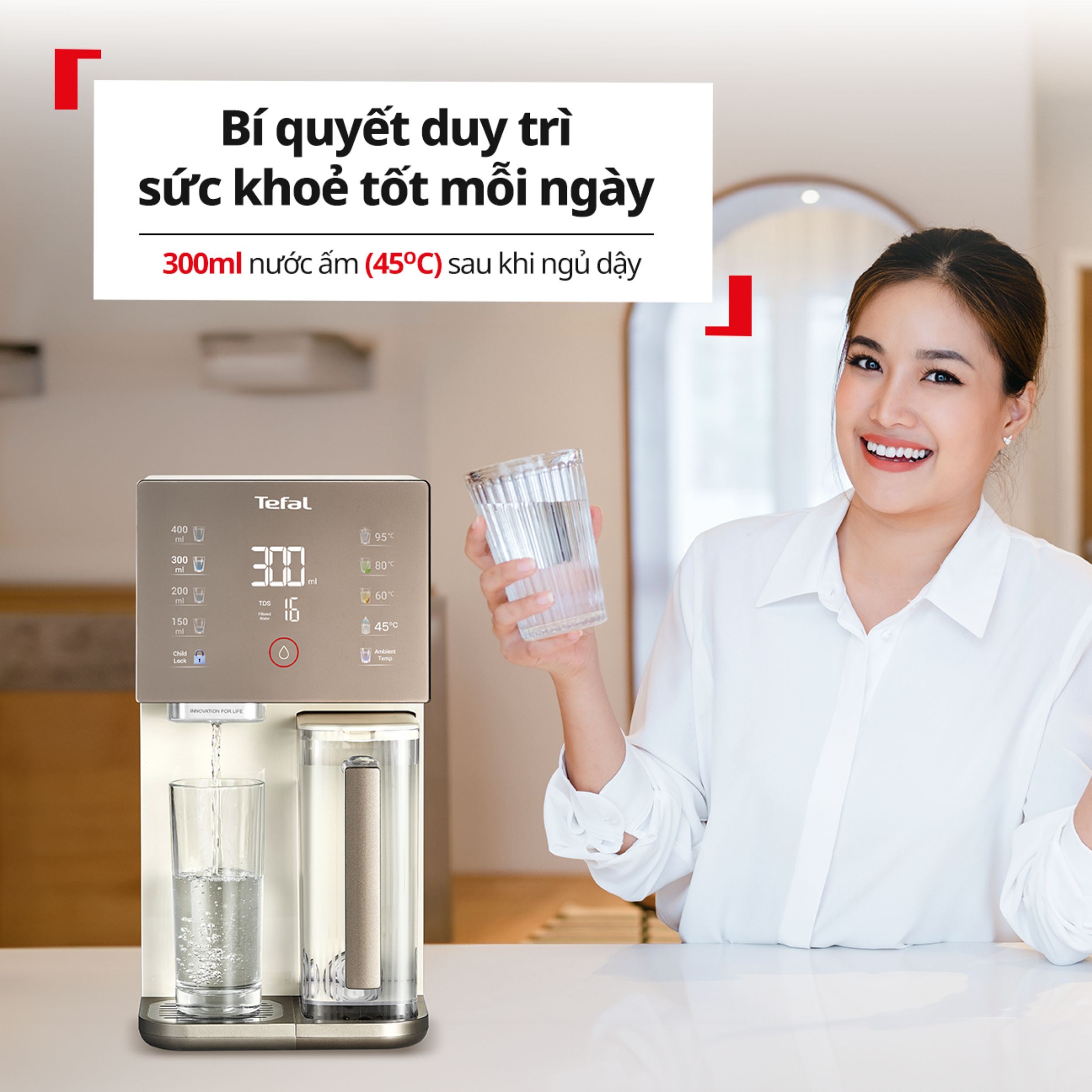 Máy lọc nước RO Tefal Pure Water Compact BR453AY0 1 lõi Màu Trắng - Xám