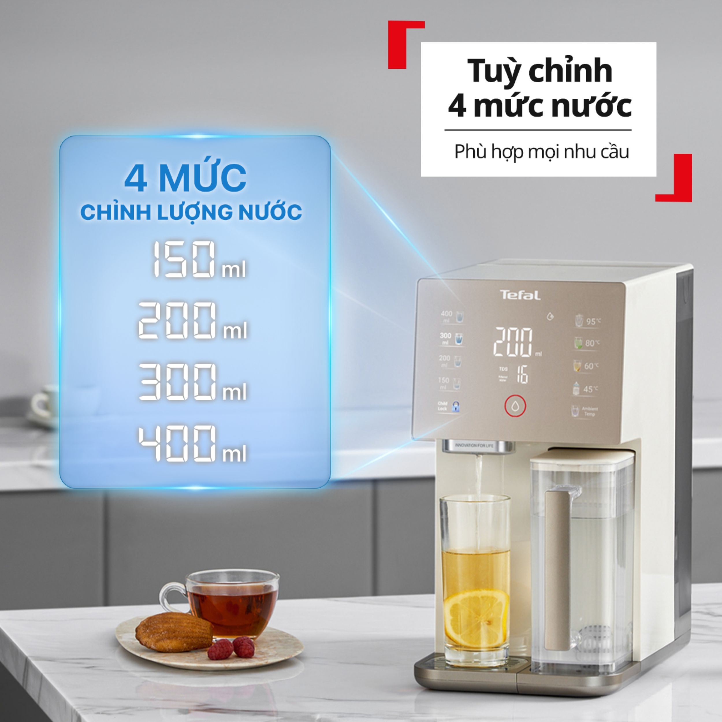 Máy lọc nước RO Tefal Pure Water Compact BR453AY0 1 lõi Màu Trắng - Xám
