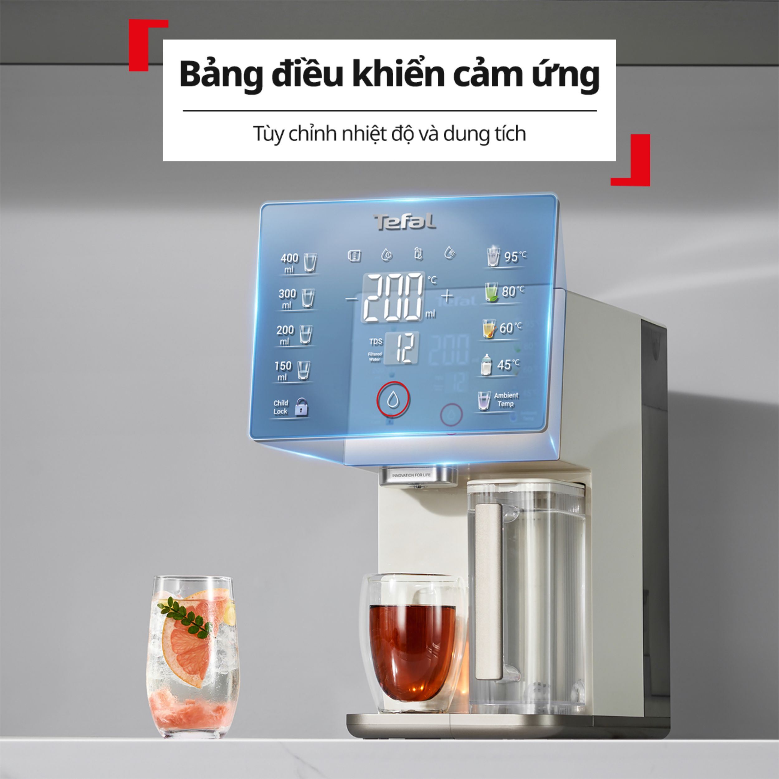 Máy lọc nước RO Tefal Pure Water Compact BR453AY0 1 lõi Màu Trắng - Xám
