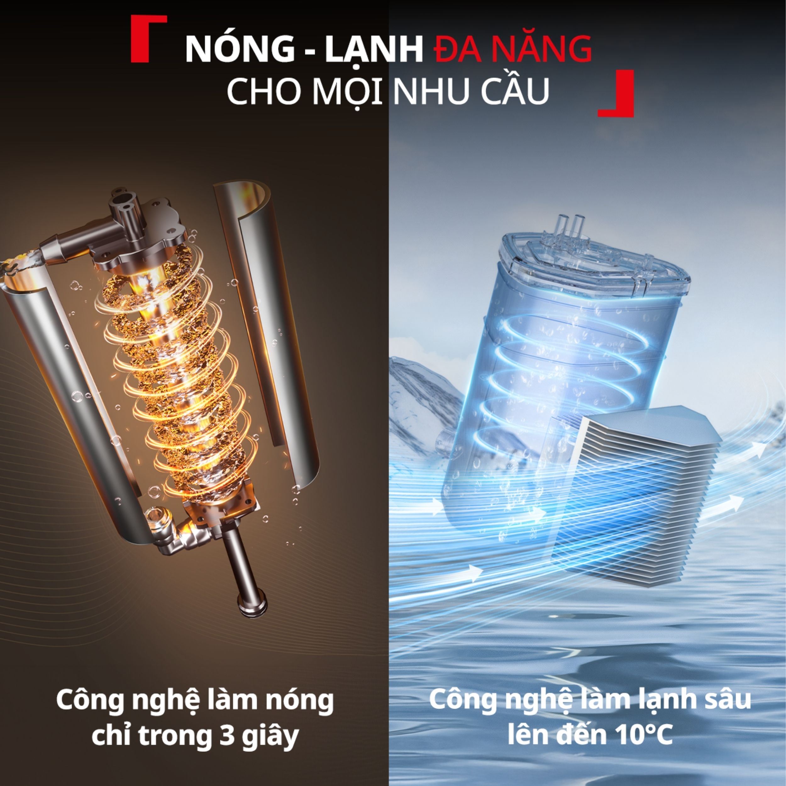 Máy lọc nước để bàn RO nóng nguội lạnh Tefal Pure Water Plus BR653BY0 1 lõi Màu Xám đậm