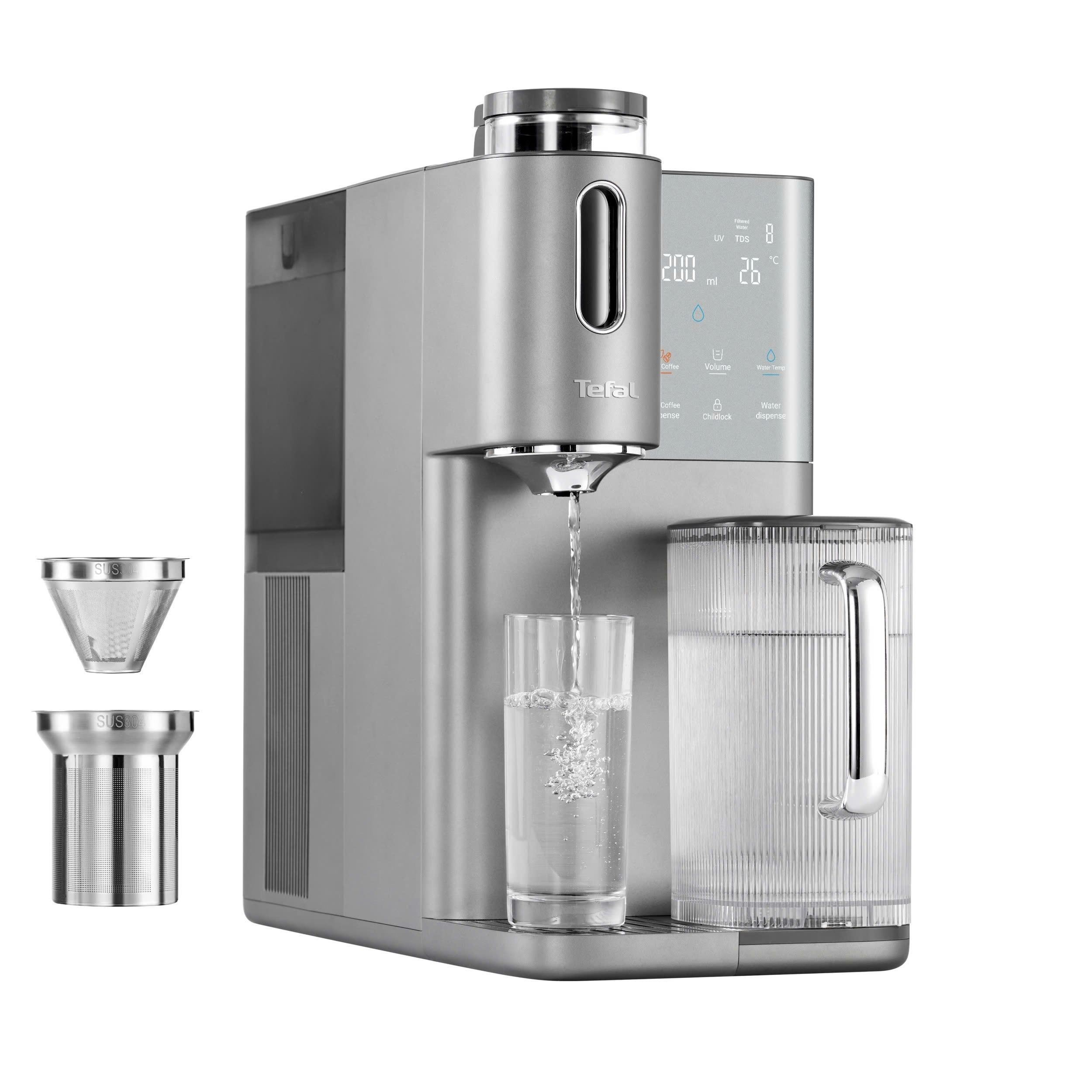 Máy lọc nước để bàn RO nóng nguội lạnh Tefal Pure Water Plus BR653BY0 1 lõi Màu Xám đậm