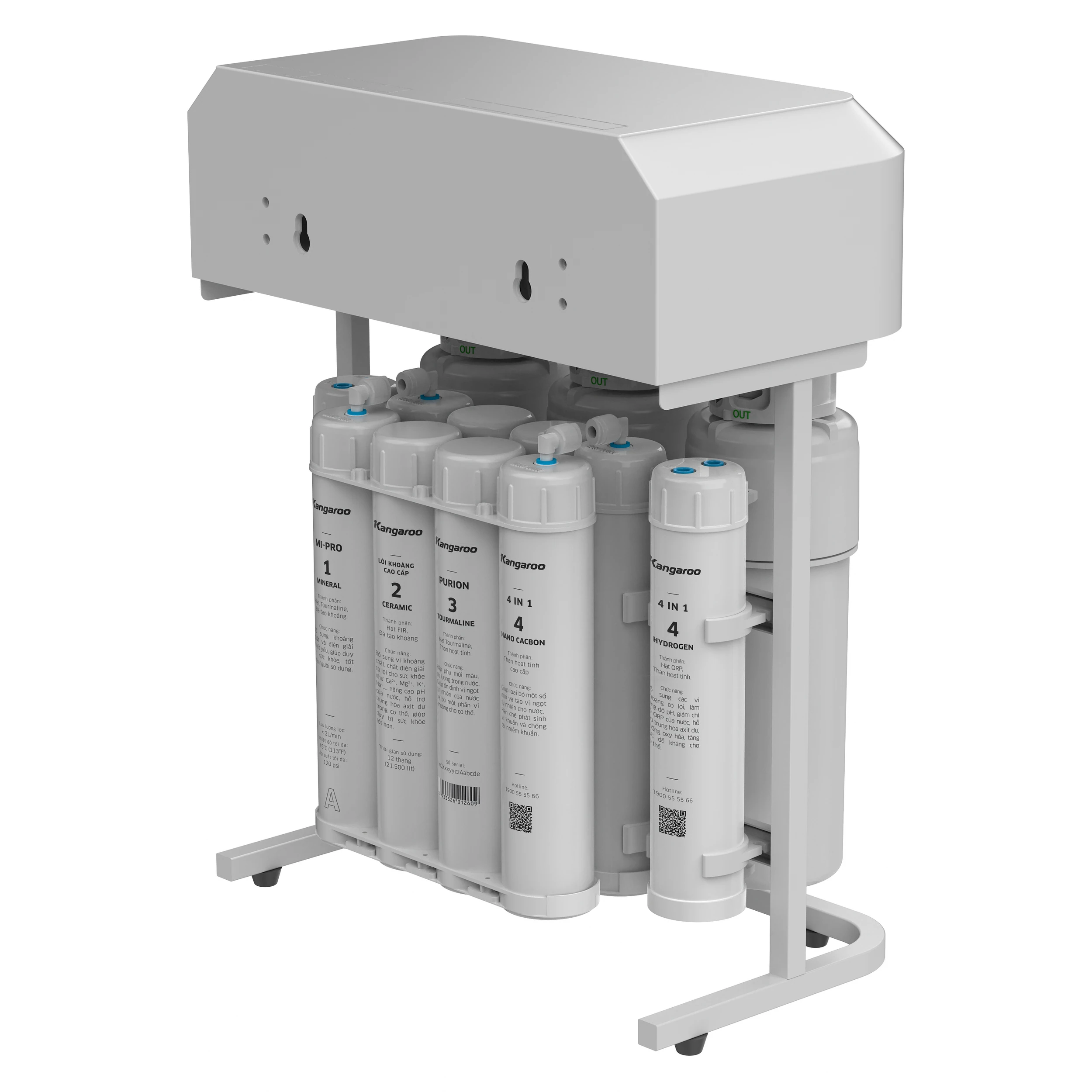 Máy lọc nước RO Kangaroo KG14K6H1 14 lõi Màu Trắng