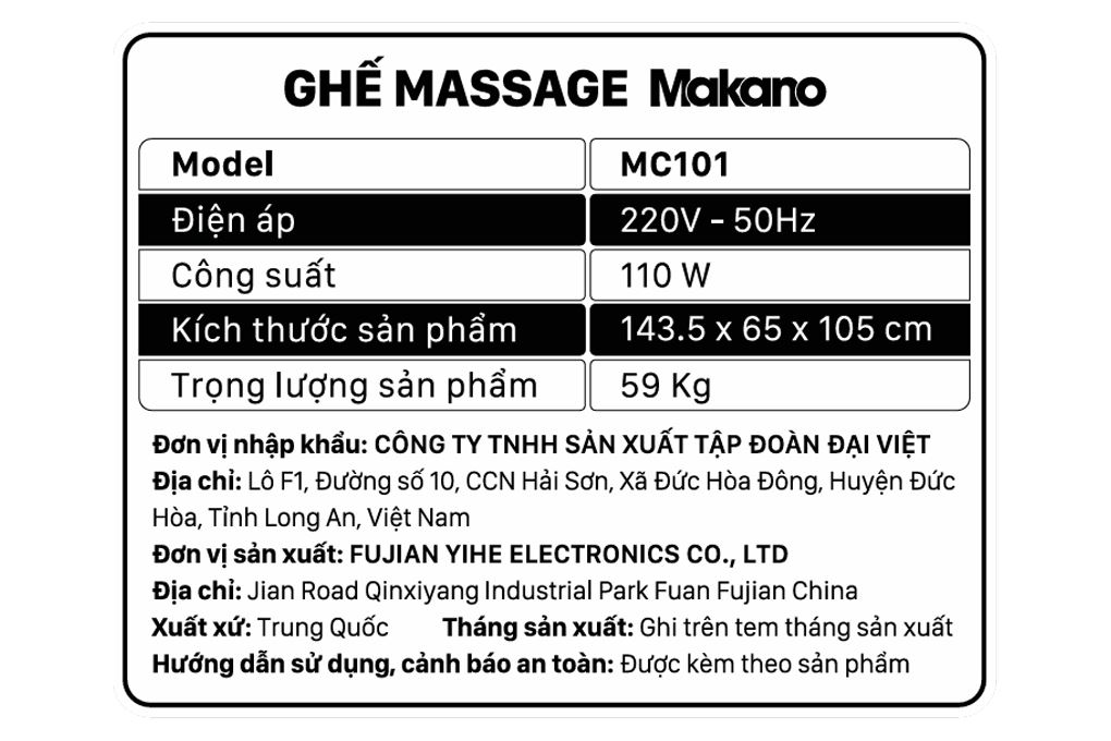 Ghế massage Makano MC101 - 5
