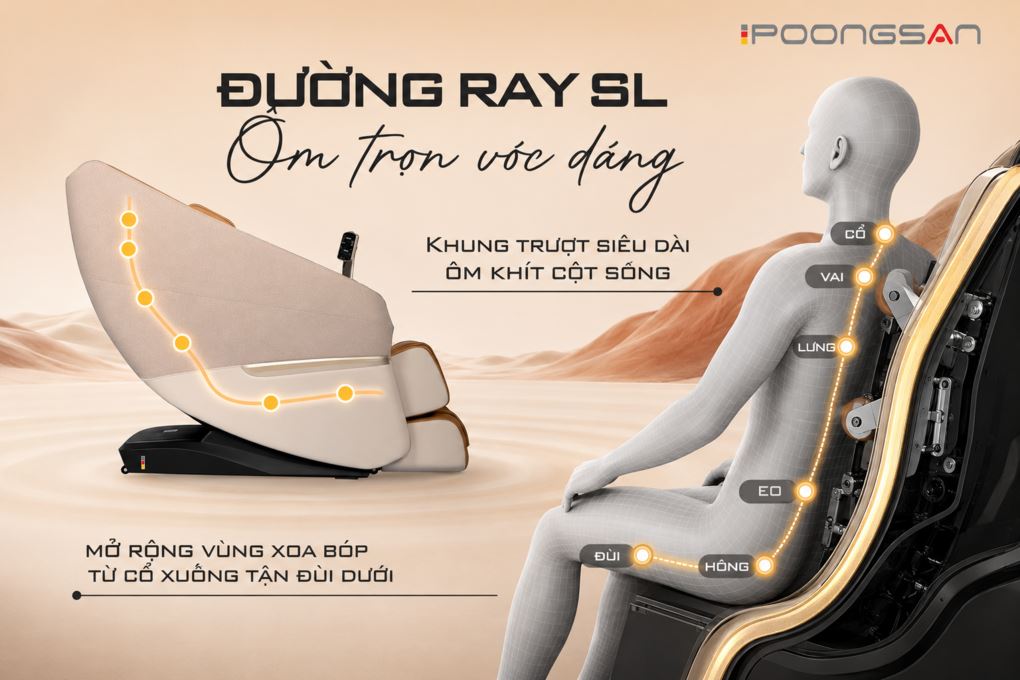 Ghế massage Poongsan MCP-279 Màu Nâu