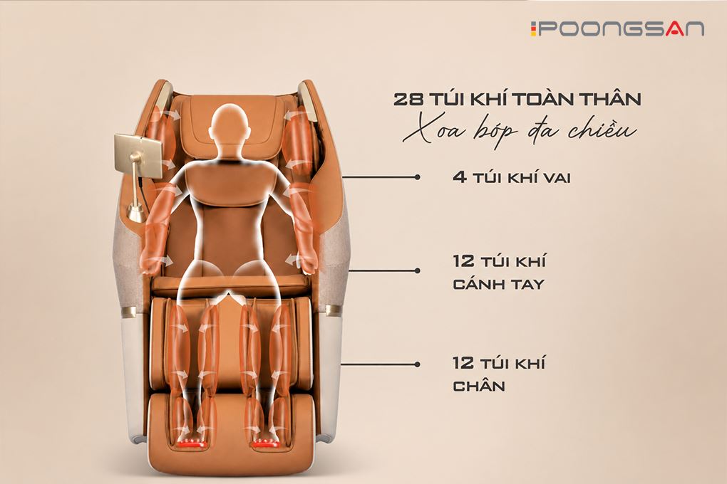 Ghế massage Poongsan MCP-279 Màu Nâu