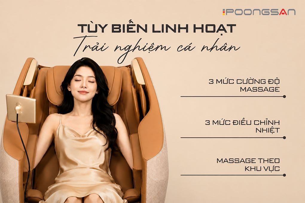 Ghế massage Poongsan MCP-279 Màu Nâu