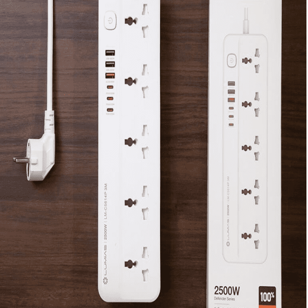 Ổ cắm điện LUMIAS 5 lỗ 3m LM-C5614P Màu Trắng