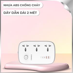 Ổ cắm điện Tanaka 3 lỗ 2 USB 2 Type C 2m TNK-OD4321