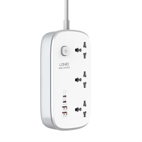 Ổ cắm điện Ldnio 3 lỗ 2 USB 2 Type C 2m SC3416