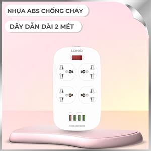 Ổ cắm điện Ldnio 4 lỗ 4 USB 2m SC4407