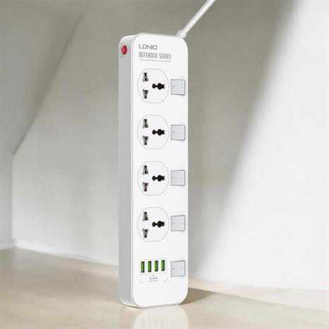 Ổ cắm điện Ldnio 4 lỗ 4 USB 2m SC4408