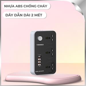 Ổ cắm điện Tanaka 3 lỗ 3 USB 1 Type C 2m TNK-OD4323