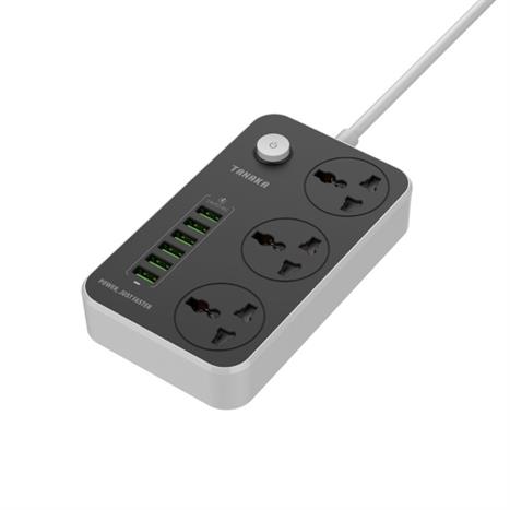 Ổ cắm điện Tanaka 3 lỗ 6 USB 2m TNK-OD6325