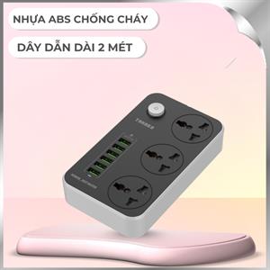 Ổ cắm điện Tanaka 3 lỗ 6 USB 2m TNK-OD6325