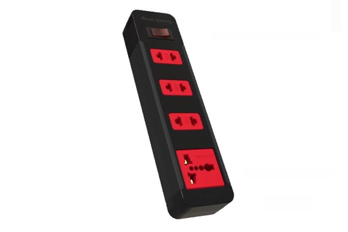 Ổ cắm điện Điện Quang 4 lỗ 2m ECO ESK 4BR Màu Đen - Đỏ