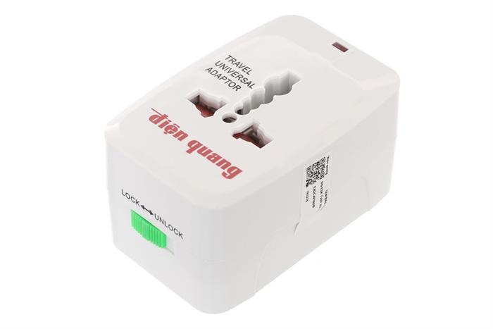 Adapter du lịch Điện Quang 2 USB 1 Type-C ESK TV07 2U 1C Màu Trắng