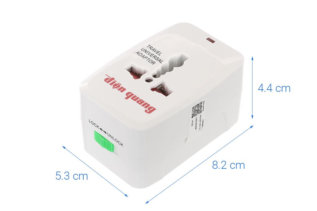 Adapter du lịch Điện Quang 2 USB 1 Type-C ESK TV07 2U 1C Màu Trắng