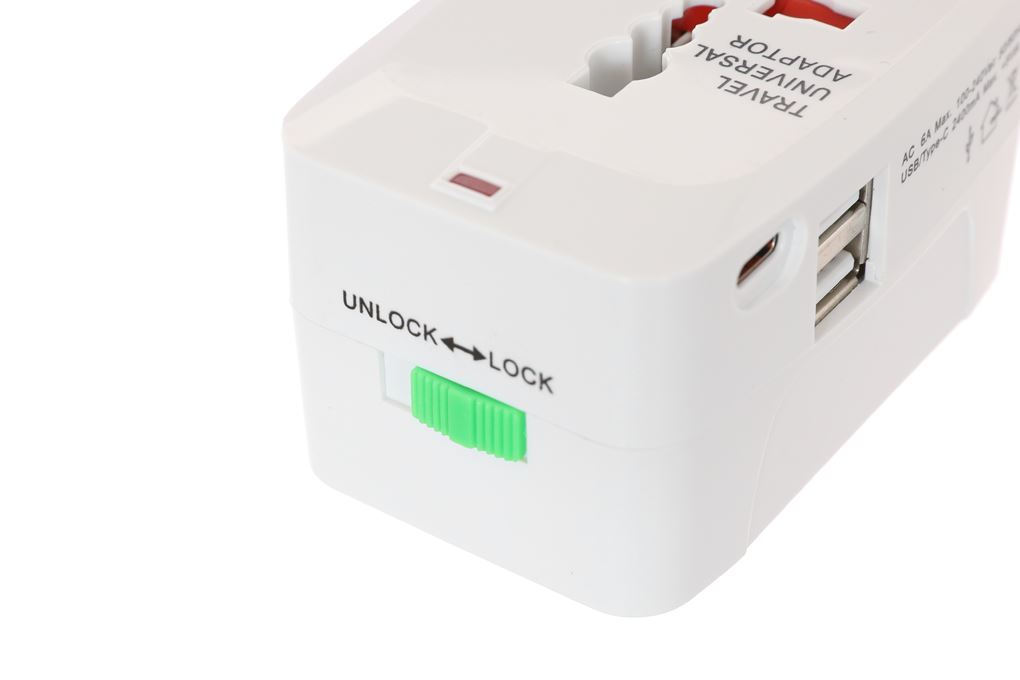 Adapter du lịch Điện Quang 2 USB 1 Type-C ESK TV07 2U 1C Màu Trắng