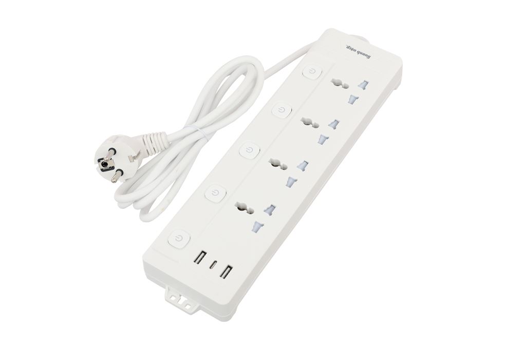 Ổ cắm điện Điện Quang 4 lỗ 2 USB 1 Type-C 2m EQS 4SW 3U Màu Trắng