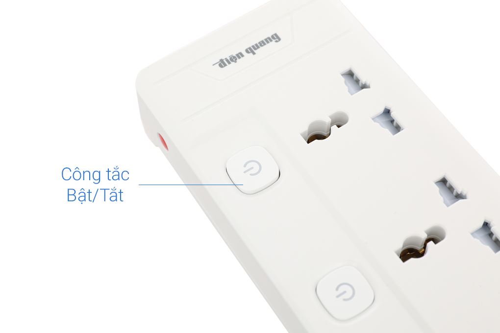 Ổ cắm điện Điện Quang 4 lỗ 2 USB 1 Type-C 2m EQS 4SW 3U Màu Trắng