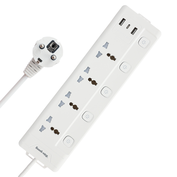 Ổ cắm điện Điện Quang 4 lỗ 2 USB 1 Type-C 2m EQS 4SW 3U