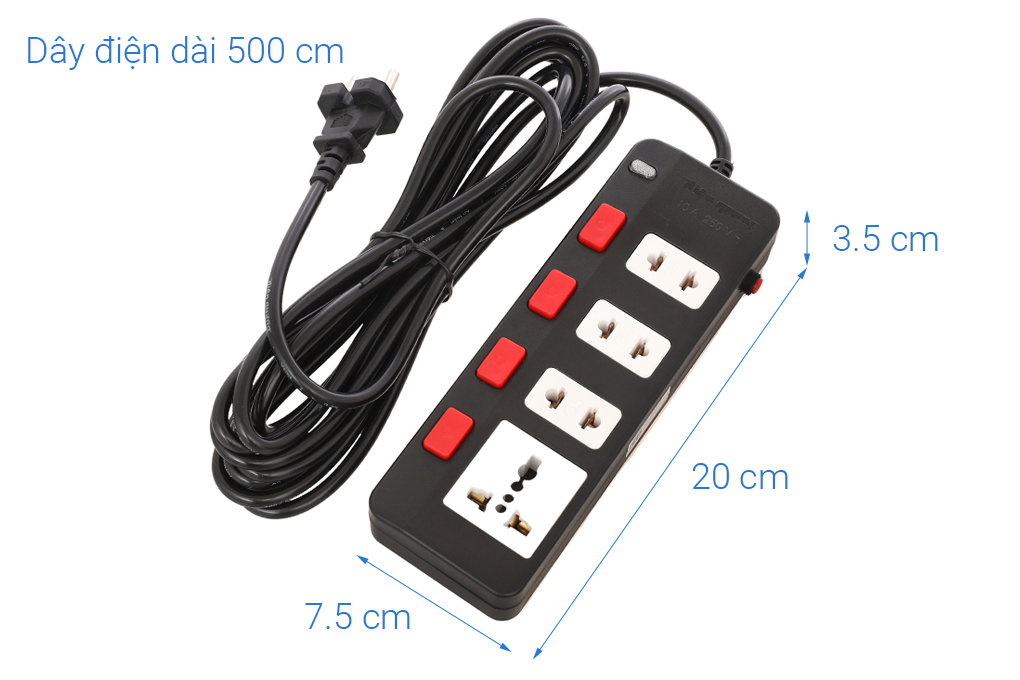 Ổ cắm điện Điện Quang 4 lỗ 5m ECO 4SBW