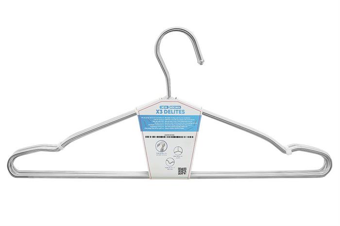 Bộ 10 móc quần áo inox Delites X3 Màu Inox