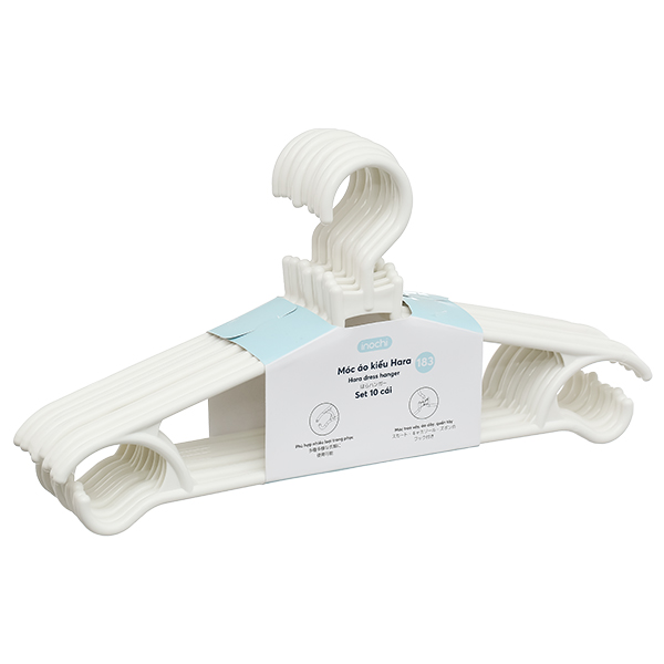 Bộ 10 móc quần áo nhựa Inochi Hara 183 HIN.MOBE.0183