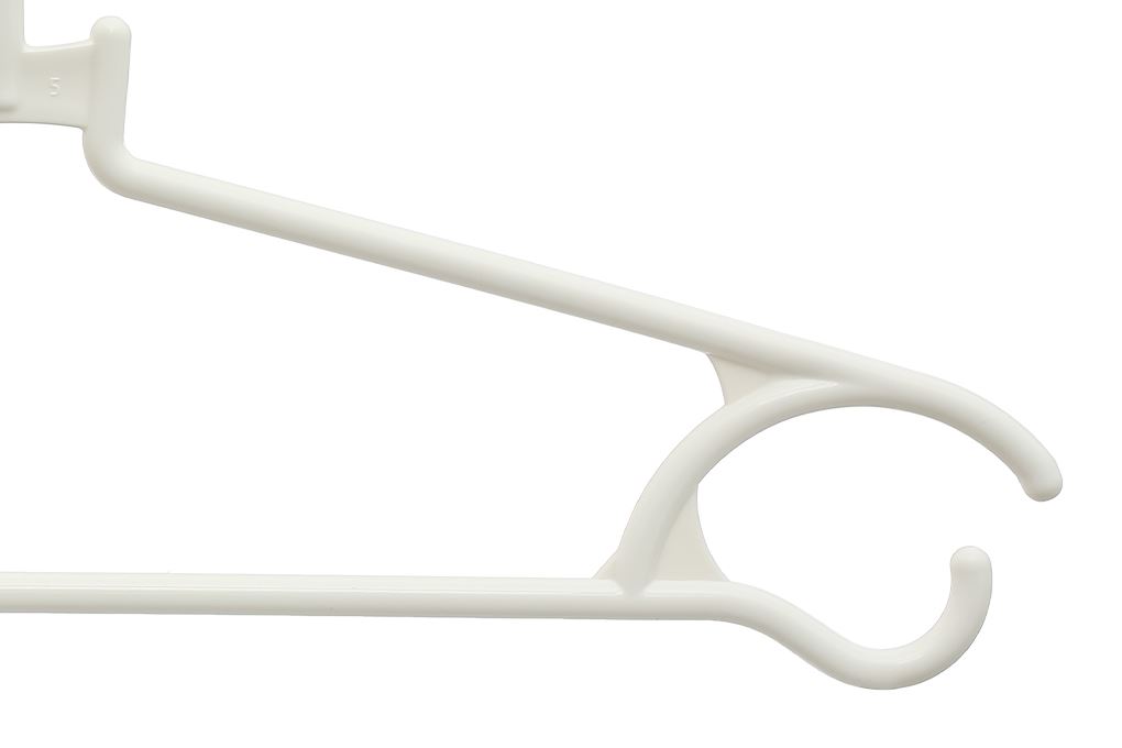 Bộ 10 móc quần áo nhựa Inochi Hara 183 HIN.MOBE.0183 Màu Trắng