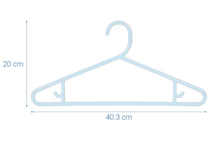 Bộ 10 móc quần áo nhựa Inochi Hara 184 HIN.MOMO.0184 Màu Xanh