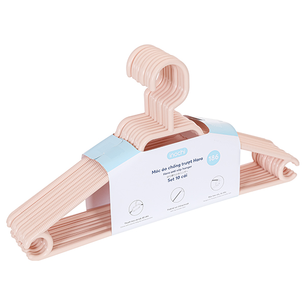 Bộ 10 móc quần áo nhựa Inochi Hara 186 HIN.MOCT.0186