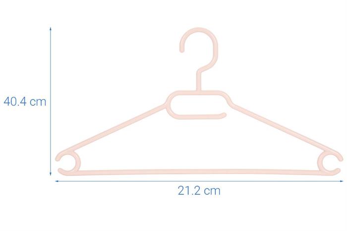 Bộ 10 móc quần áo nhựa Inochi Hara 186 HIN.MOCT.0186 Màu Hồng