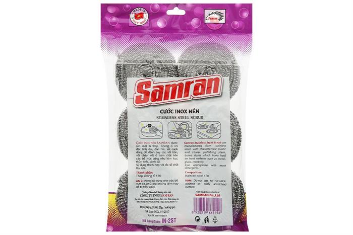 Bộ 6 miếng chùi nồi sợi inox Samran IN-2ST Màu Inox