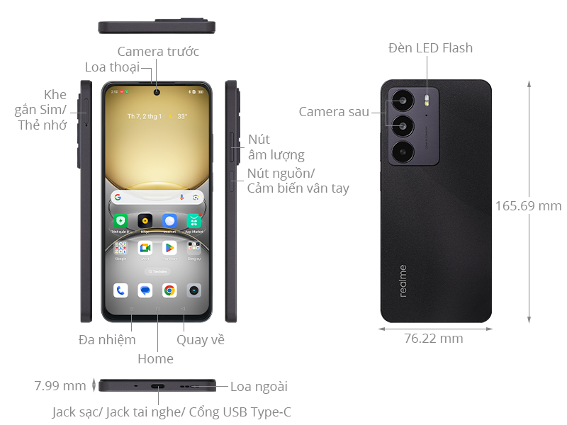 realme C75 8GB/256GB giá tốt, tặng bảo hiểm toàn diện 12 tháng