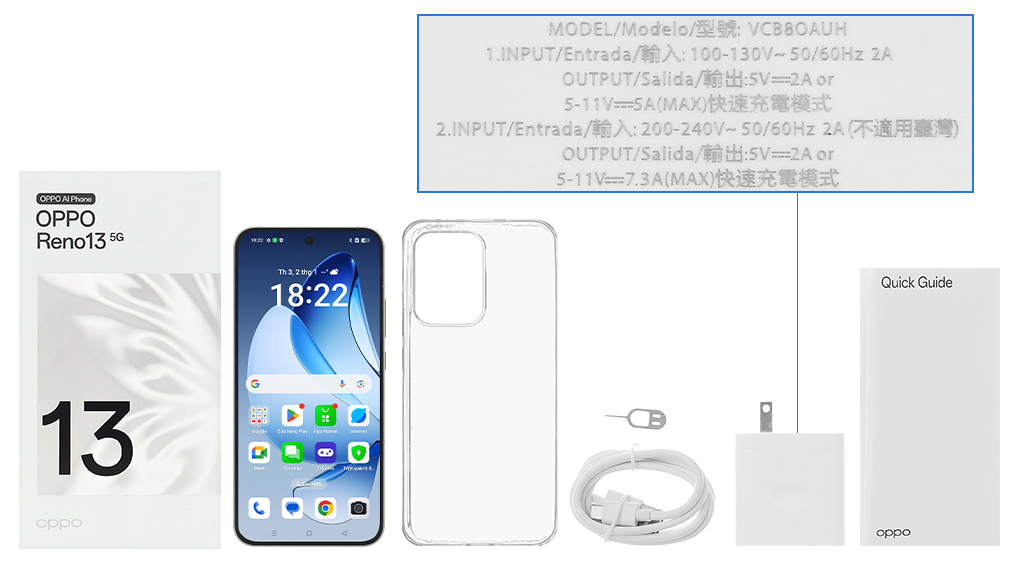 Bộ sản phẩm gồm: Hộp, Sách hướng dẫn, Cây lấy sim, Miếng dán màn hình, Ốp lưng, Cáp Type C, Củ sạc nhanh Type C