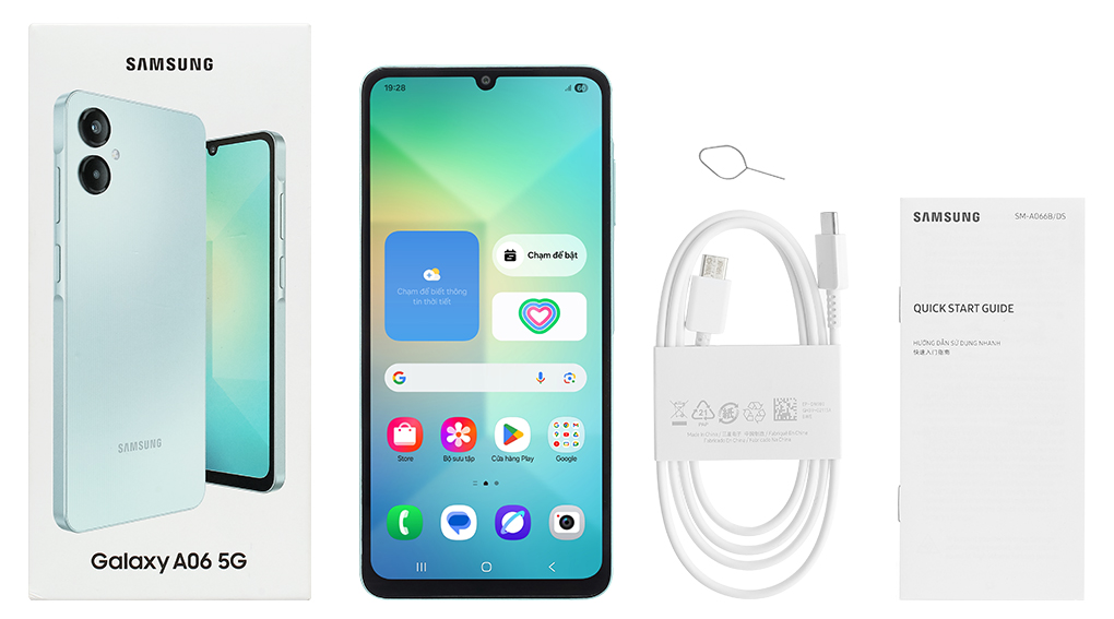 Bộ sản phẩm gồm: Cáp Type C, Cây lấy sim, Hộp, Sách hướng dẫn