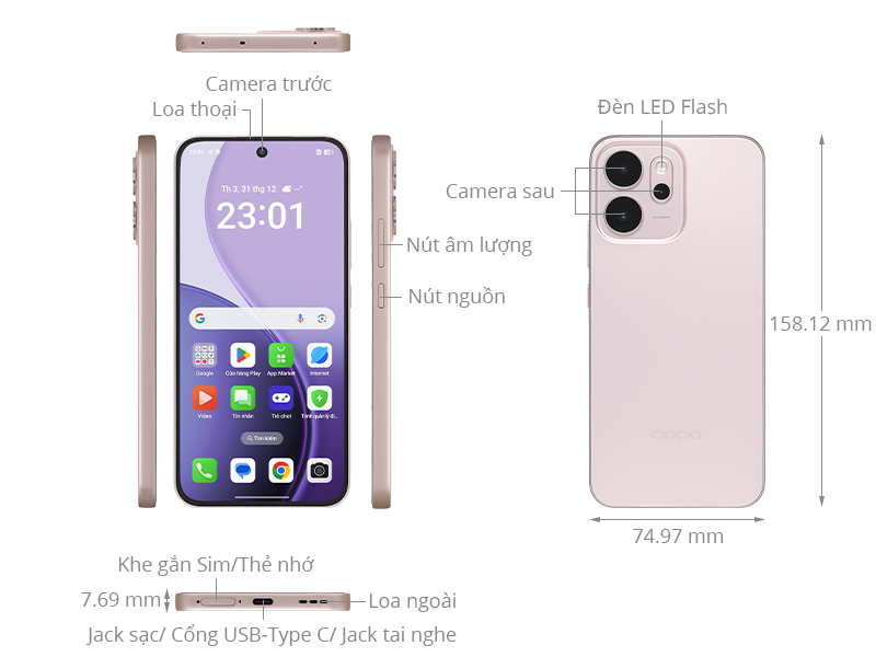 OPPO Reno14 F 5G 8GB/256GB Hồng